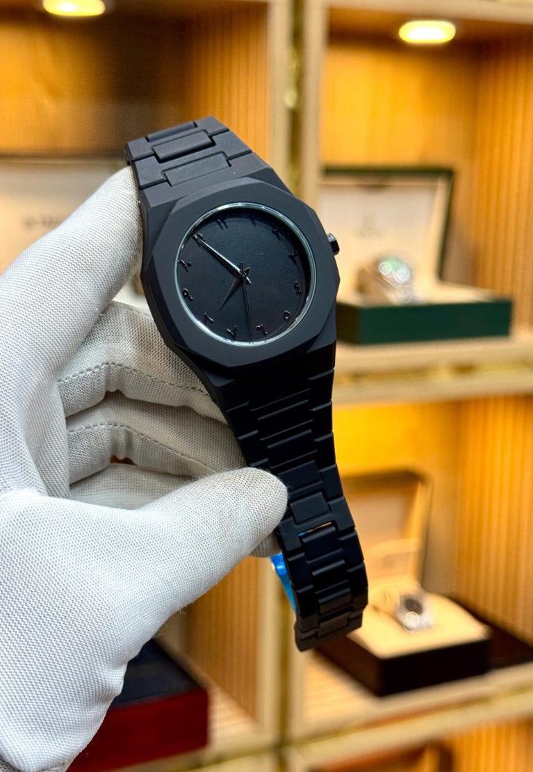 Full Black Aura Quartz Watch – Lightweight Design, , Premium Quality & Finish