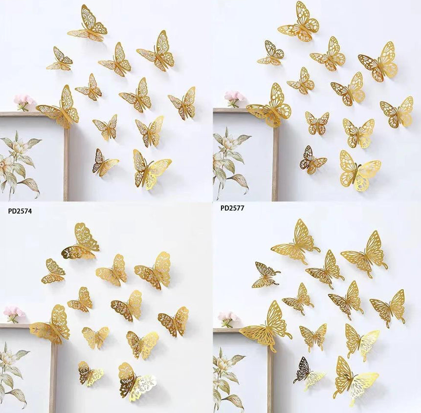 3d Wall Stickers Hollow Butterfly For Kids Rooms Home Wall Decor Diy Fridge Stickers Room Decoration