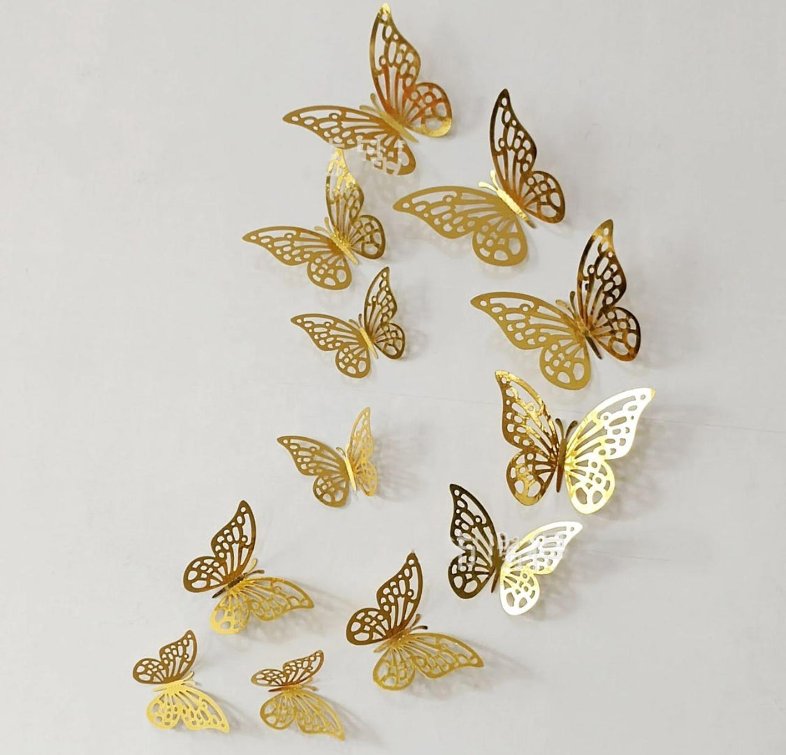 3d Wall Stickers Hollow Butterfly For Kids Rooms Home Wall Decor Diy Fridge Stickers Room Decoration