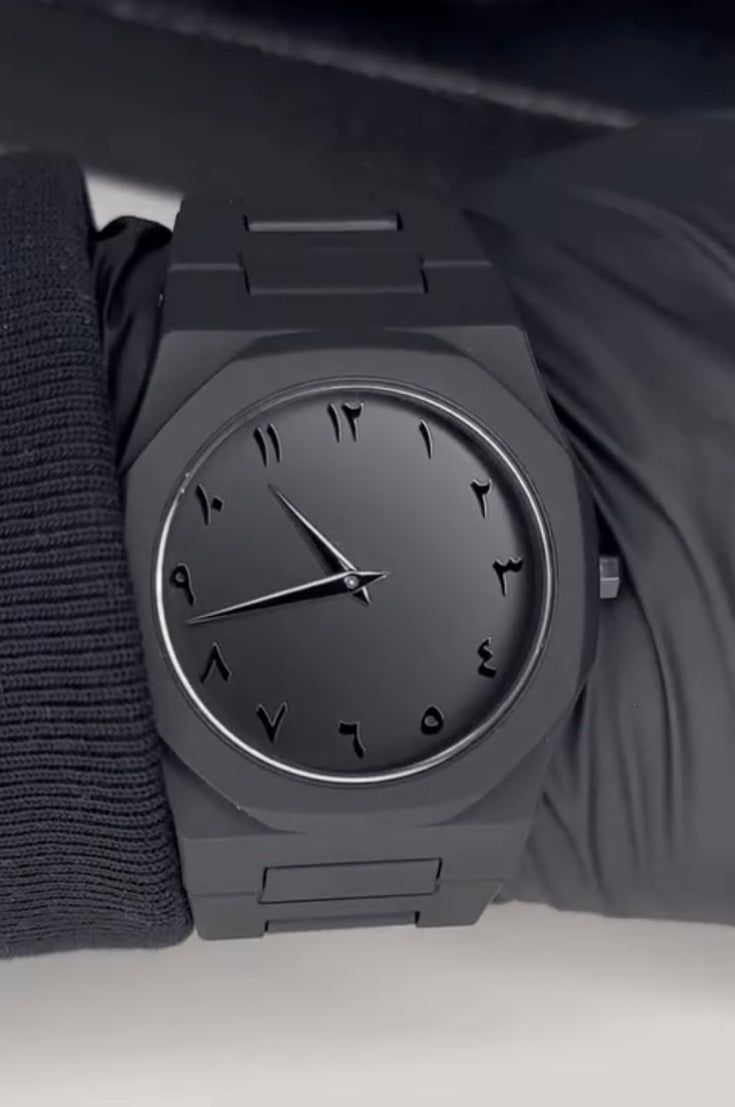 Full Black Aura Quartz Watch – Lightweight Design, , Premium Quality & Finish