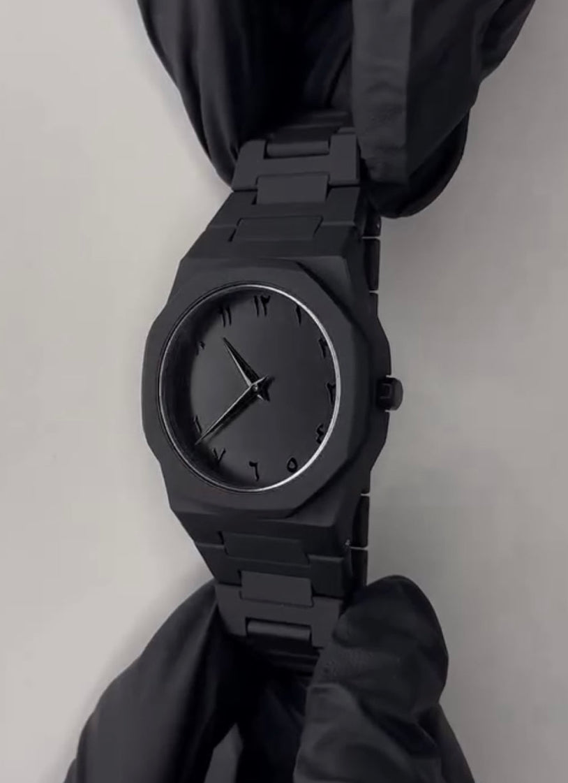 Full Black Aura Quartz Watch – Lightweight Design, , Premium Quality & Finish